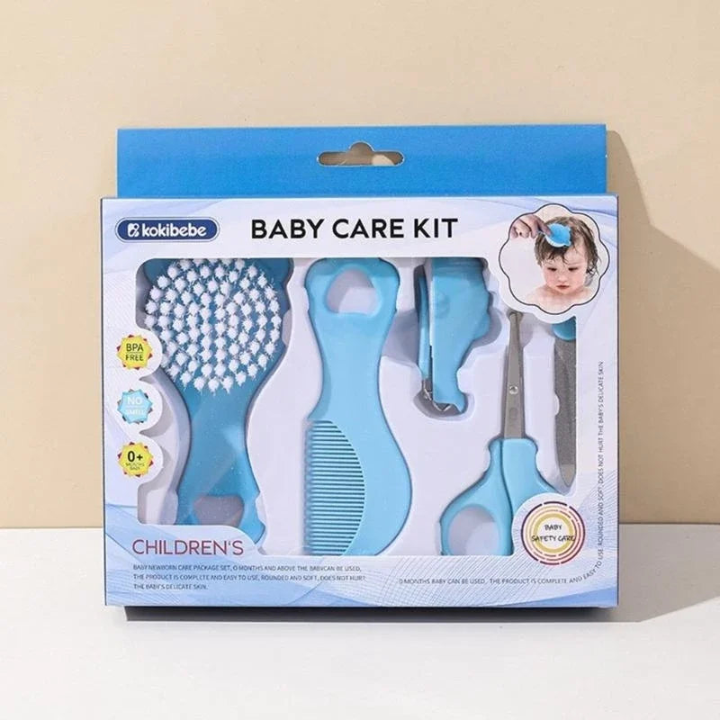 5 Piece  Baby Care Essential Kit Grooming Set Cartoon Bristle Soft Infant CombDesign Gentle Hair Brush Safe