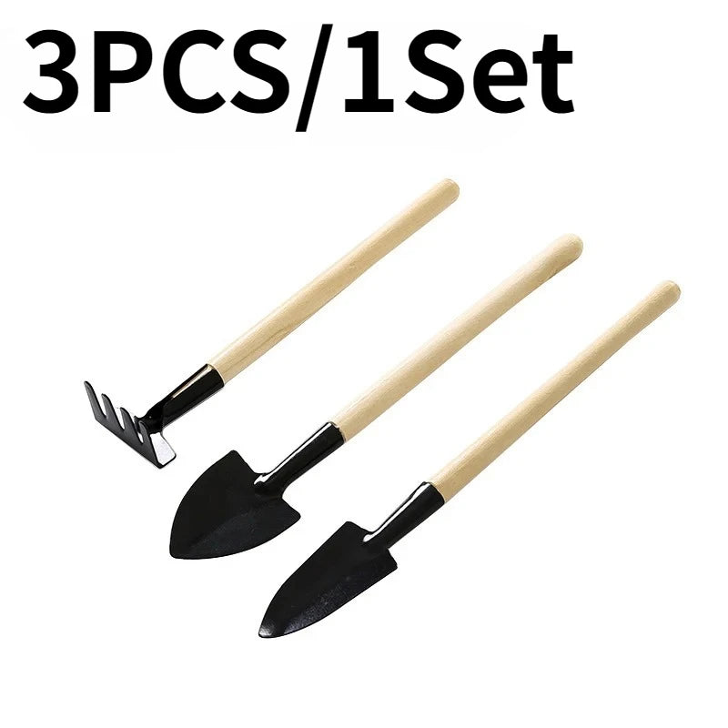 3PCS/Set Mini Gardening Shovel Household Portable Gardening Tool With Handles Shovel Rake Indoor Gardening Planting Flower Tools