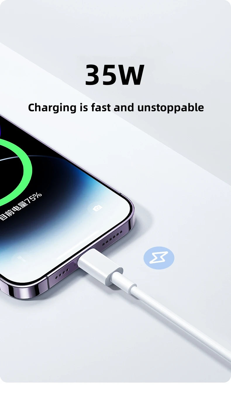 For PD 35W Fast Quick Charger USB Type C For iPhone 15 14 13 12 11 Pro Max Mini Plus XR XS Charging Data Cable Accessories
