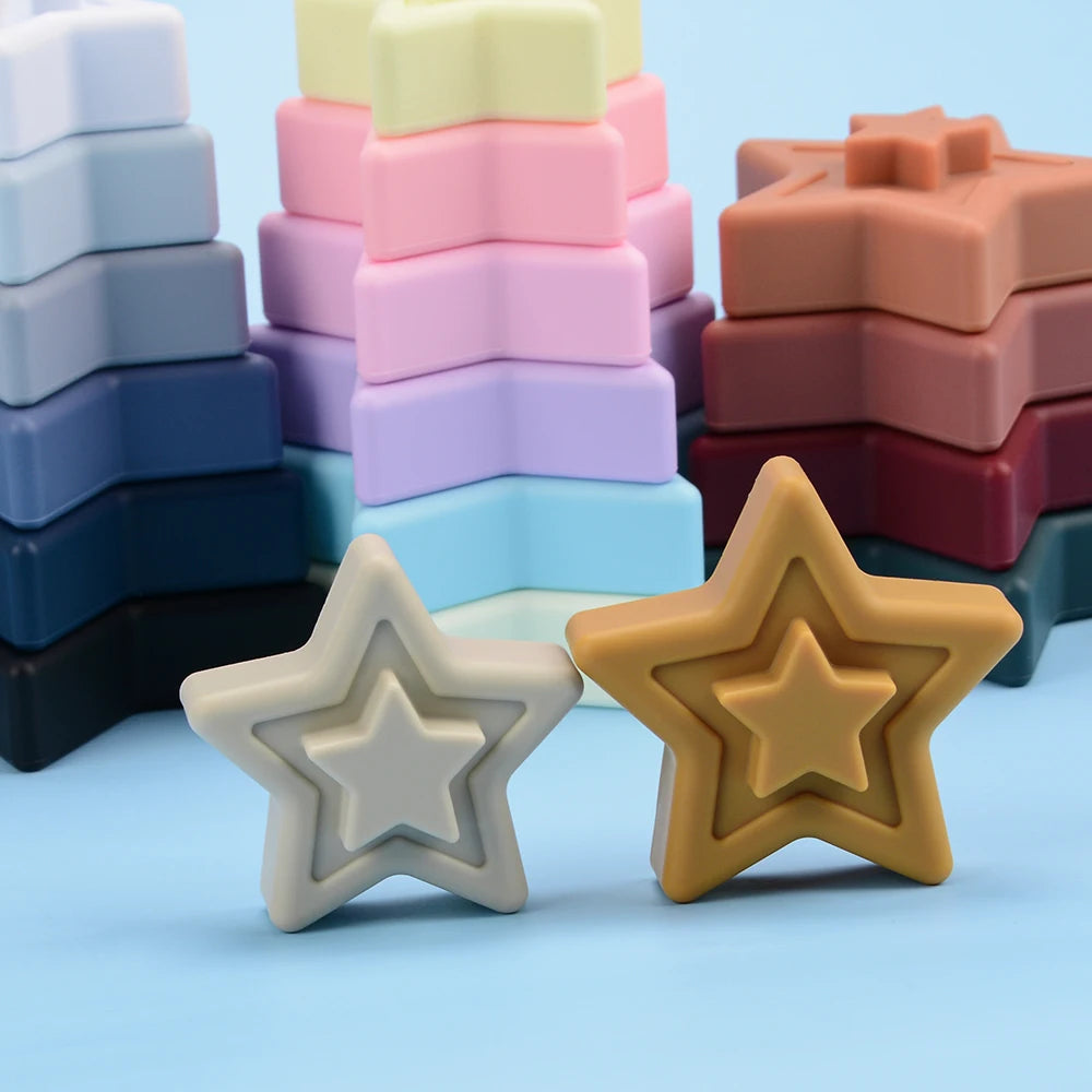 Children Silicone Building Blocks Learning Education IQ Montessori Enhancing Toys Color Perception Multifunction BPA Free