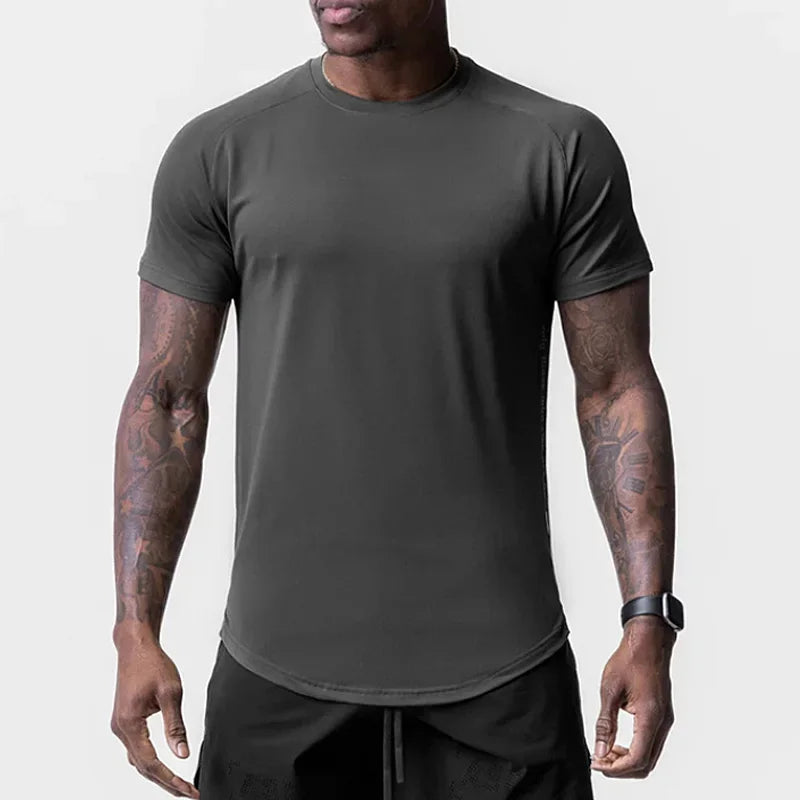 Men's Quick Dry Fitness T-Shirt Gym Running Sportswear Summer Breathable Workout Tee Bodybuilding Muscle Shirt Casual Activewear