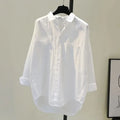 Long Sleeve White Women Shirt New Spring Casual Loose Office Blouse Lady Tops Button Simple Woman Clothes Blusas 12616