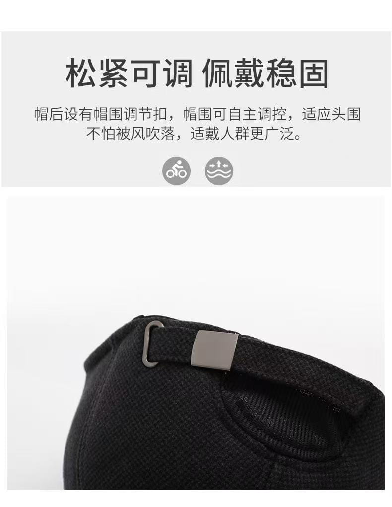 casquette de baseball d’hiver pour homme en tissu noir, avec rabats d’oreilles, avec boucle de réglage en métal argenté à l’arrière, fabriquée en laine chaude