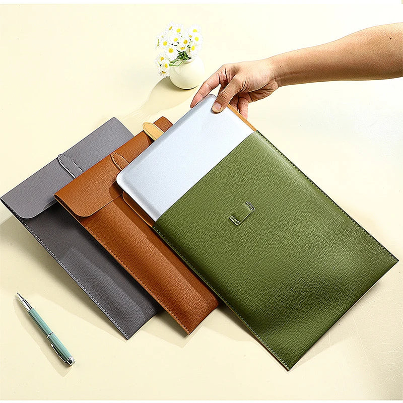 Business Office Leather Personalized Document Bag A4 Paper 13 Inch Laptop Bag Custom Name Luxury Wholesale Versatile Storage Bag