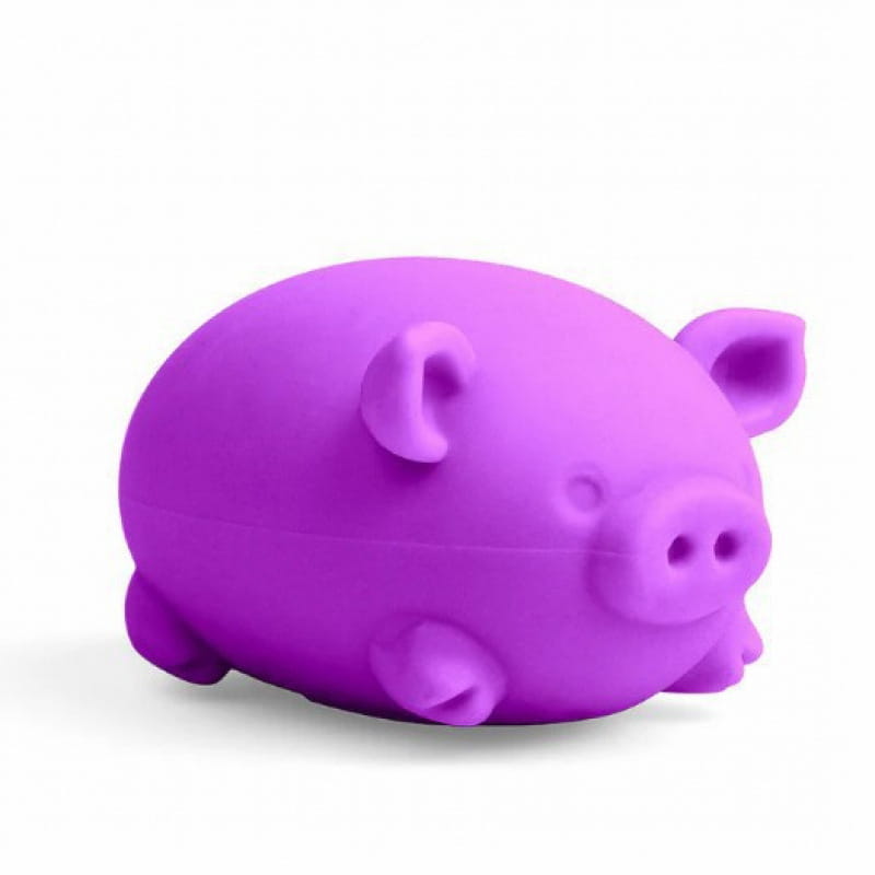 Purple silicone needoh digging pig sensory fidget toy designed as a stress reliever and fidget toy.
