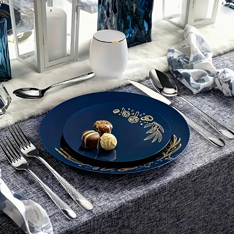 40-Piece Stainless Steel Tableware Set, Advanced Stainless Steel Kitchenware Set, Including Knives, Forks, Spoons and Tableware.