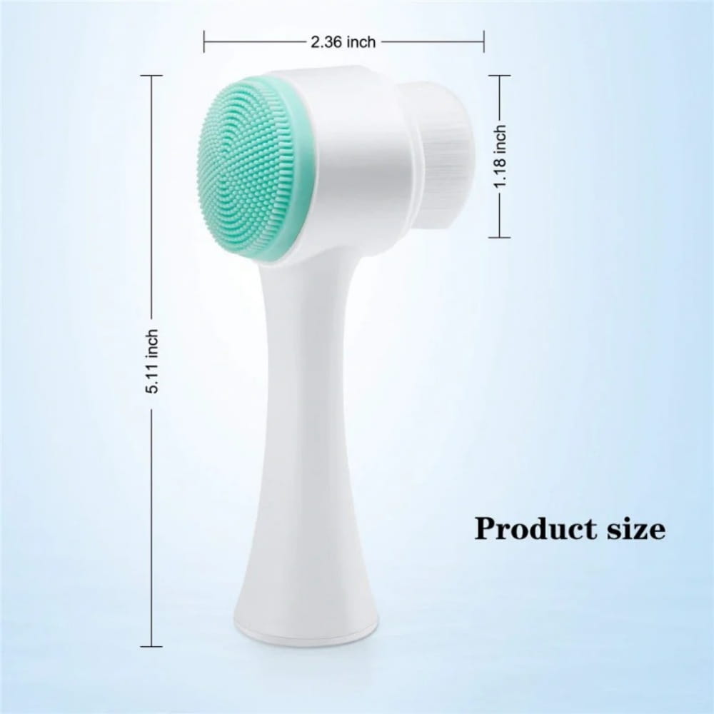 white plastic pet paw cleaner with a mint green silicone fiber brush head featuring soft bristles for gentle pet paw grooming