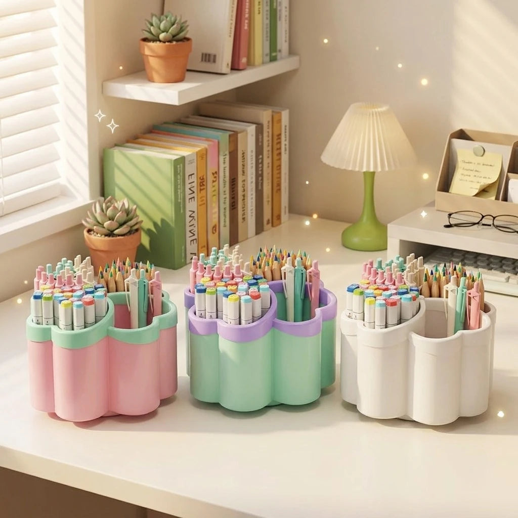 New Desktop Storage Box with 4 Compartments Organizer for Office Desk Stationery & Sundries
