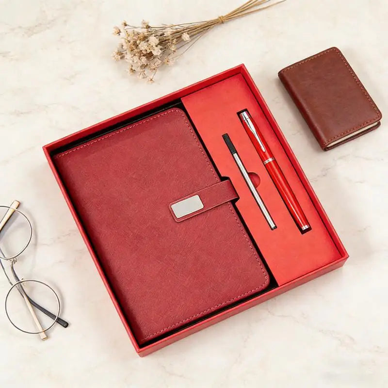 PU Leather Pen and Notebook Corporate Gift Set with Stylus Pen Refill for Business Gifts Office Essentials