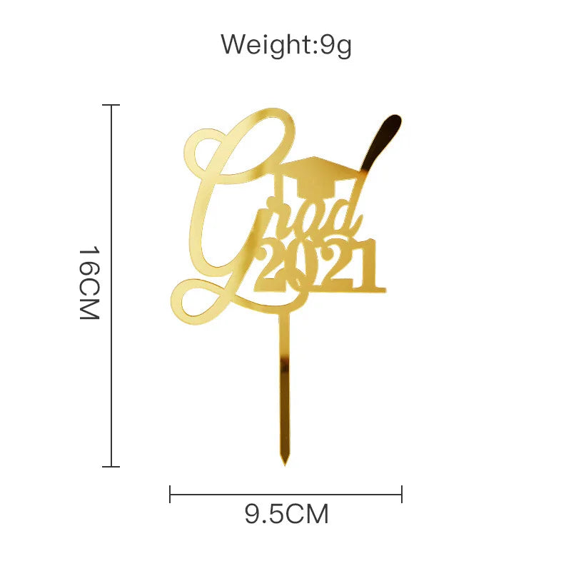 Graduation Season Birthday Cake Topper Gold Congratulations You Got It Grad Acrylic Cake Toppers for Student Party Decoration