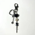 Black heart keychain cute Charm aesthetic