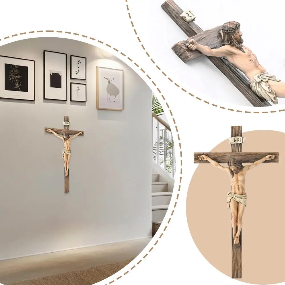 Easter Cross Resin Figurine Decoration Home Office Desktop Decoration Religious Holiday Ornament Gift For Christian Decoration