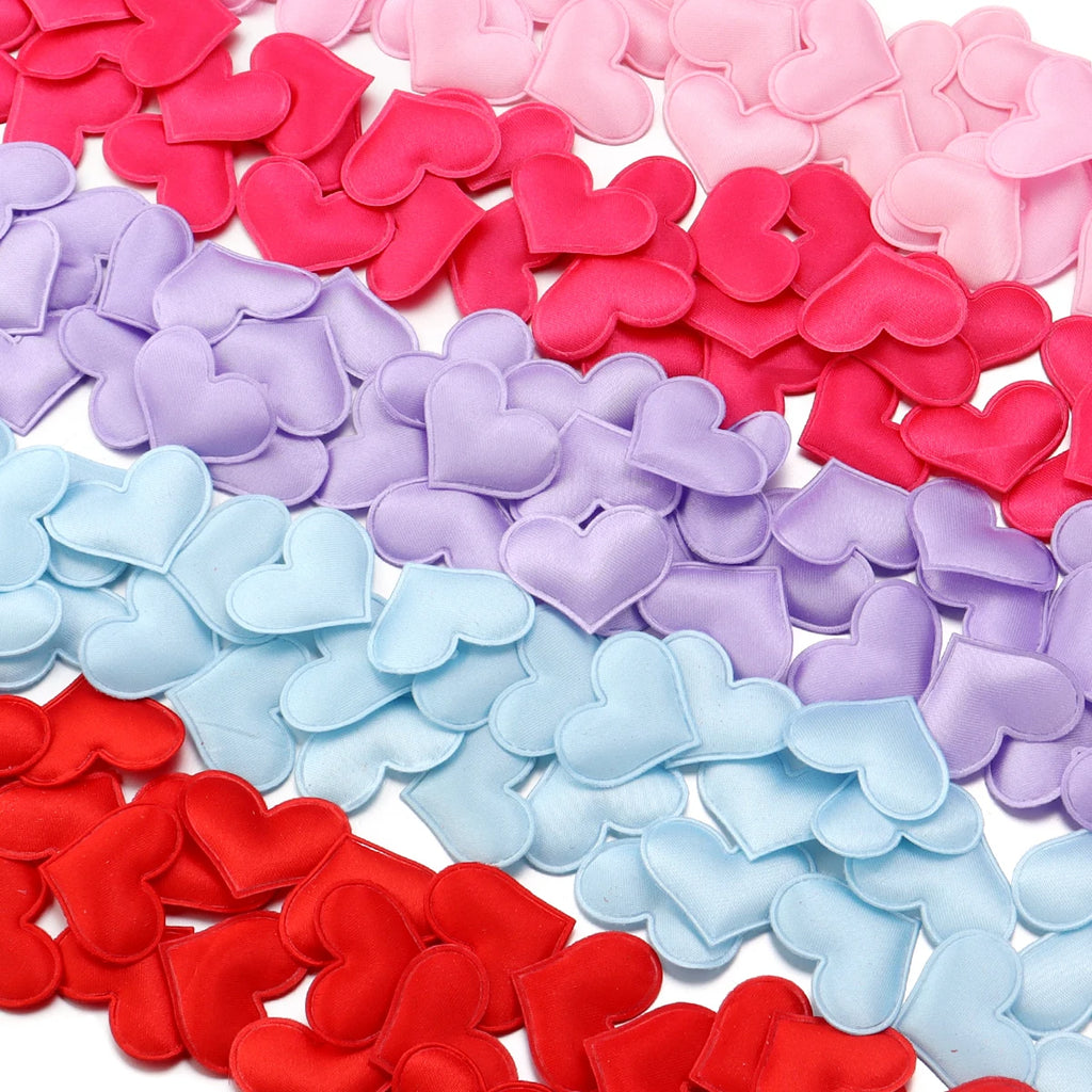 Valentine's Day 50/100Pcs Romantic Padded Fabric Throwing Petals Love Hearts for Table and Carpet Wedding Party Decoration