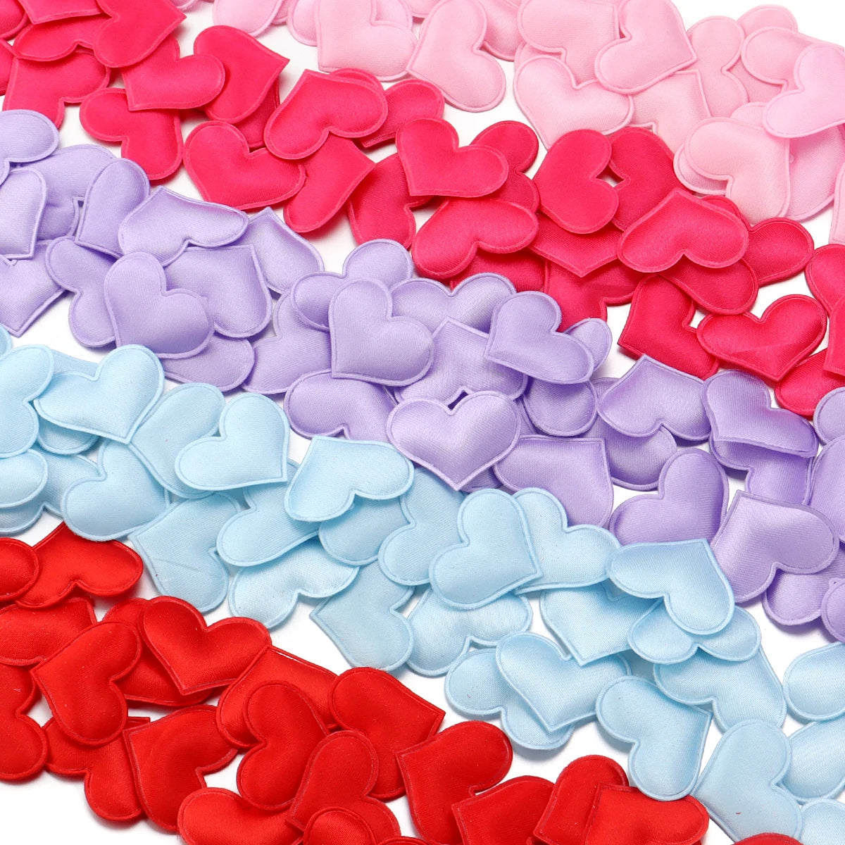 Valentine's Day 50/100Pcs Romantic Padded Fabric Throwing Petals Love Hearts for Table and Carpet Wedding Party Decoration