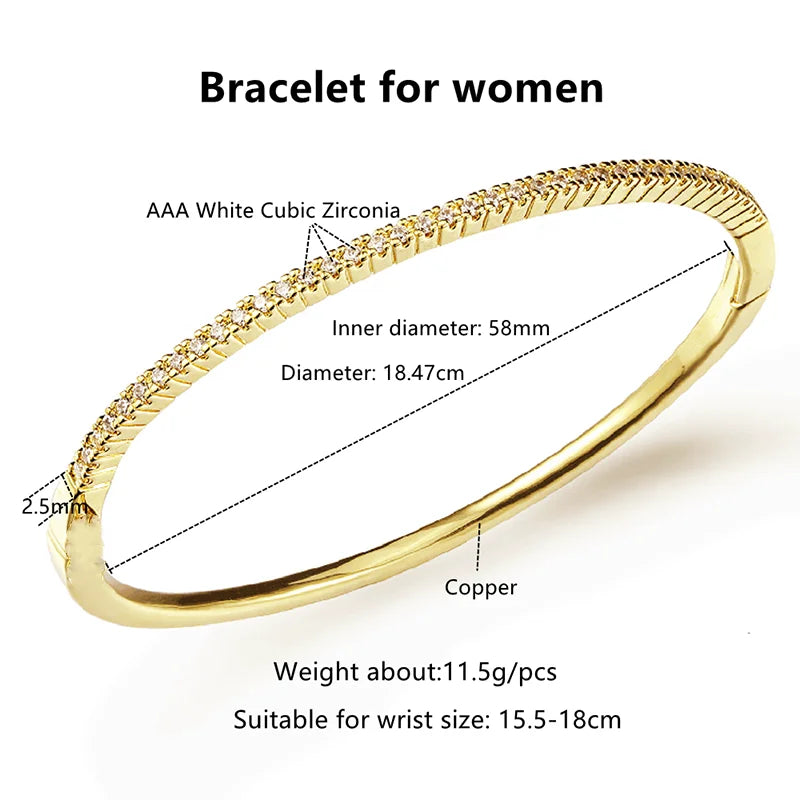 Luxury Gold Plated Bangle Bracelet Jewellery Women Gift Accessories Bracelets Woman