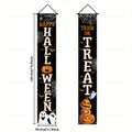 Happy Halloween Banner Pumpkin Ghost Trick or Treat Couplets Party Decorations Porch Sign Indoor Outdoor Wall Hanging Background