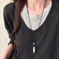 Elegant Long Necklaces For Women Girls, Heavy Metal Water Drop Neck Pendants, Sweater Chain Korean Fashion Jewelry Gifts
