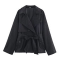 Women's Jackets Autumn 2026 New Fashion Short Trench Coats Chic Lapel Loose Elegant Women long-sleeved Warm Autumn Street Jacket