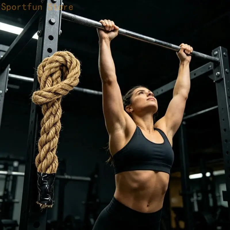 Two Braided Natural Fiber Rope Accessories for Grip Training, a Strength Exercise Addition for Dorm Fitness, Household Workouts