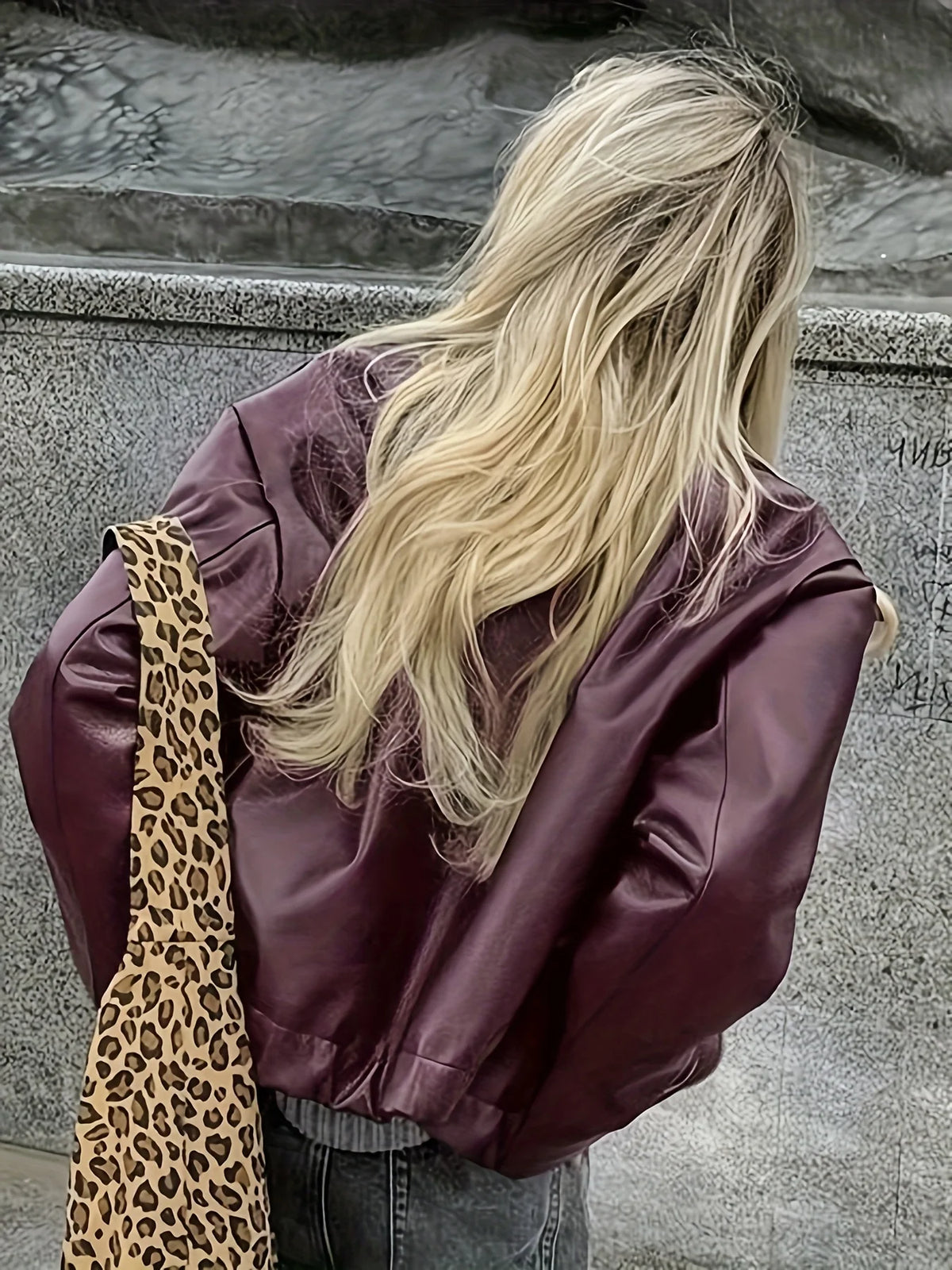 Women's PU leather jacket solid colour loose new vintage lapel design artificial leather jacket women's top 2025 hot style y2k