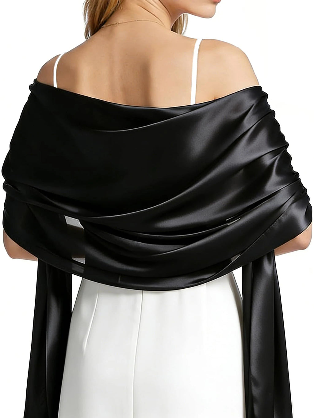 Women Satin Shawl Wrap for Evening Dresses - Silky Long Scarf for Wedding Dress Cover Up Formal