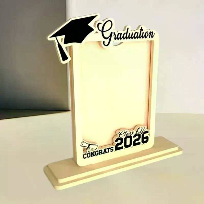 Wooden Graduation Photo Frame With Grad Cap Diploma Decor Class Of 2026 Ideal Grad Gifts Desk Decor Souvenir