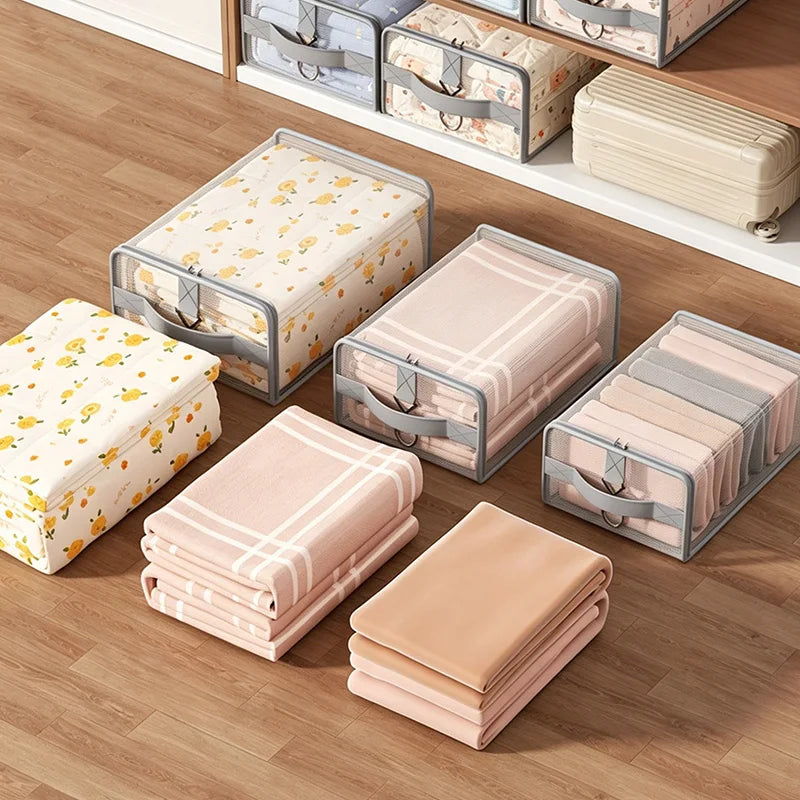 1pc Bedroom Bedding Storage Bag Bed Sheet Quilt Cover Storage Bags Hanging Wardrobe Organizer Clothes Storage Bags PVC