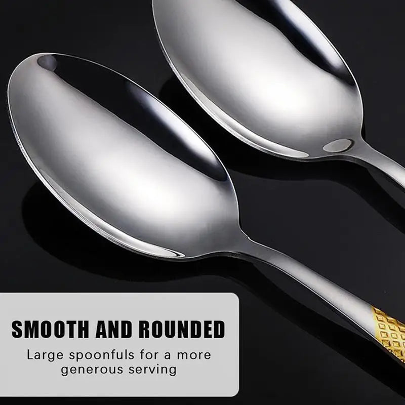 Kitchen Utensil Set Stainless Steel Spoon And Fork Set Food-Grade Flatware Gold Silverware Set