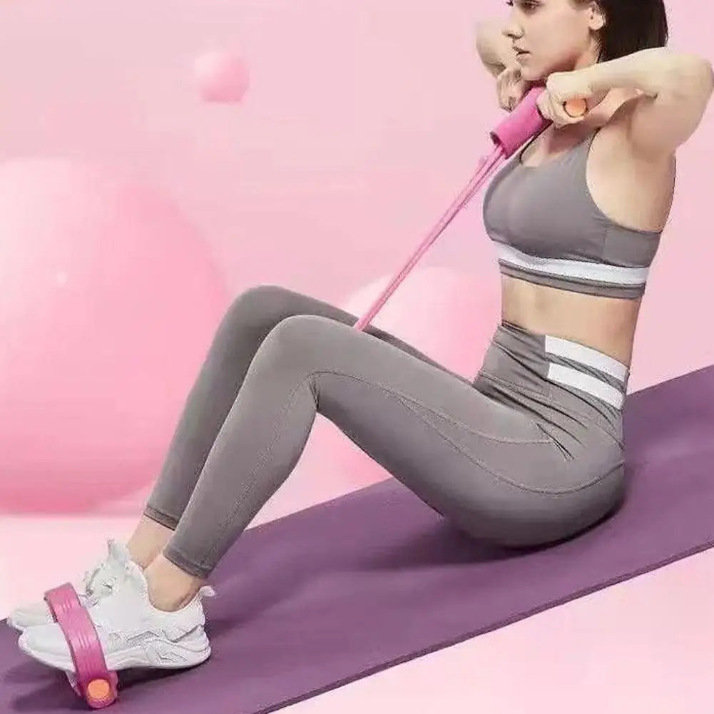 6 Tubes Pedal Resistance Band Elastic Pull Rope Sit Up Expander Fitness Equipment For Abdomen Waist Leg Arm Yoga Home Gym