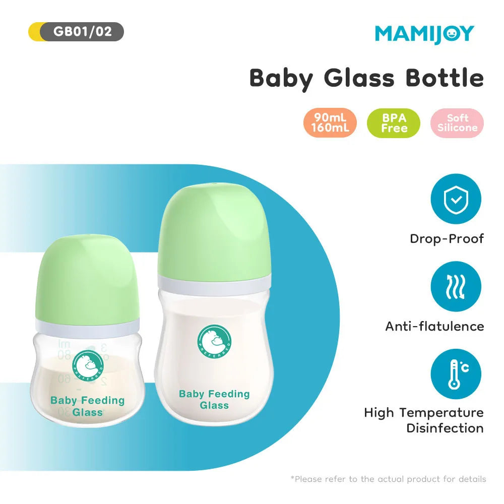 1PCS Newborn Feeding Bottles 90ML/160ML Baby Bottle Glass Bottles Anti-flatulence Milk Feeding Bottles Infant BPA Free