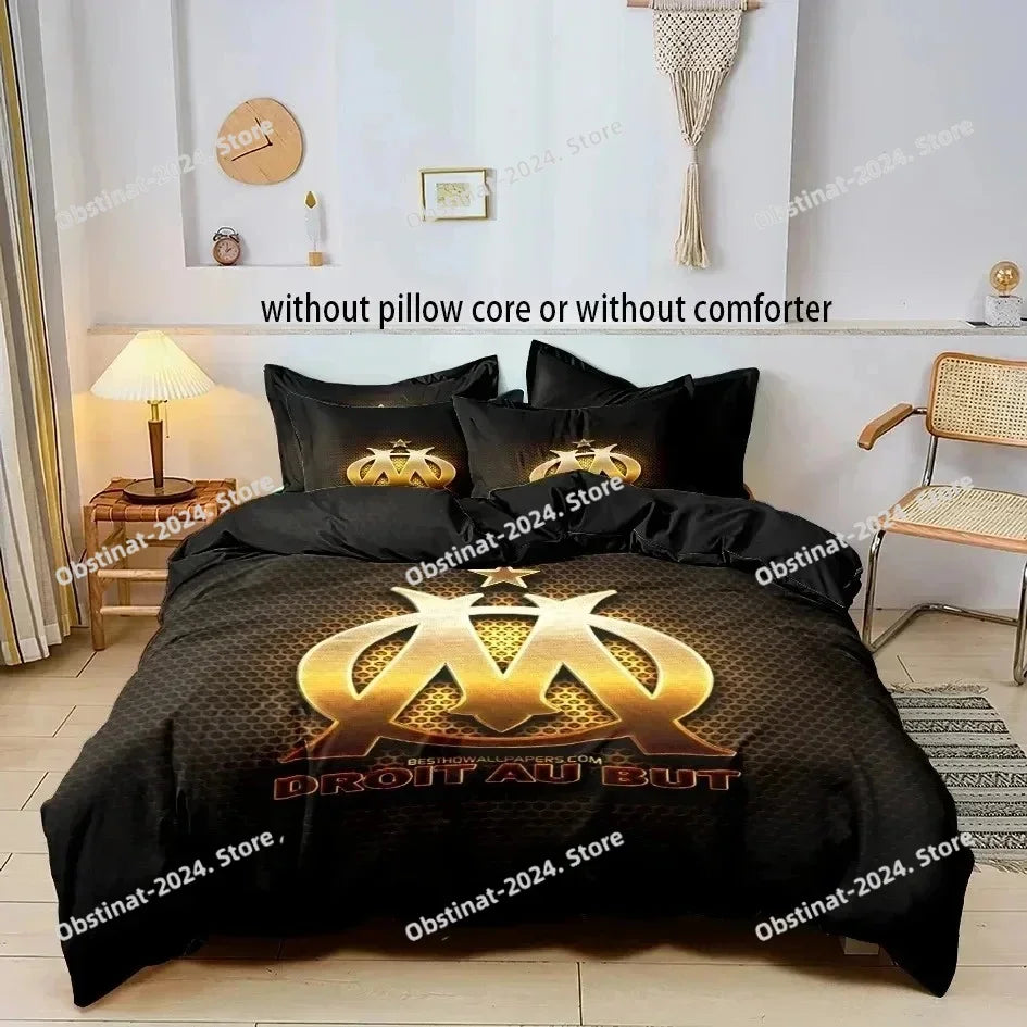 M-marseille Fashion Digital printed Bedding set for Adult and boys bedroom，Duvetcover Pillowcase Double bed full size