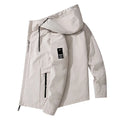 Men Hooded Windbreaker Jacket Waterproof Windproof Zip Up Coat Loose Casual Outdoor Hiking Streetwear Outerwear Spring Autumn