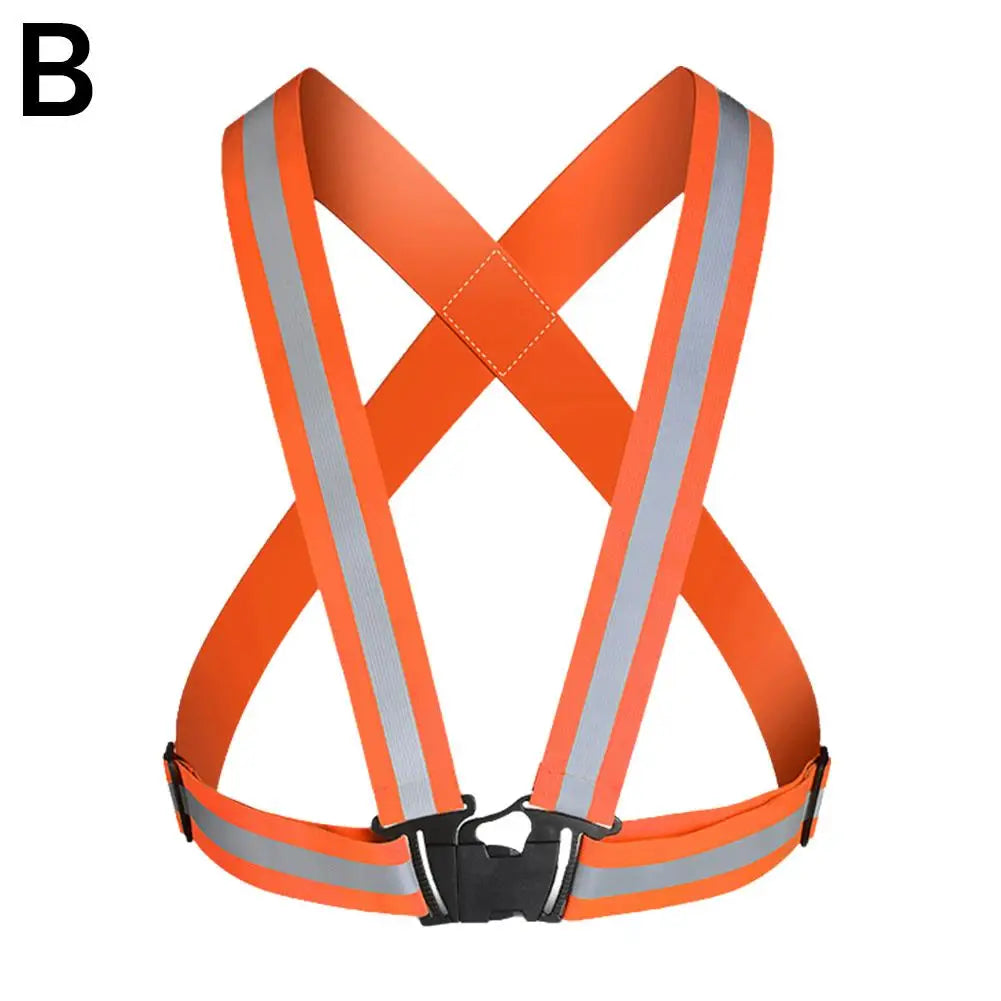 New Highlight Reflective Straps Riding Clothing Vest Adjustable Safety Vest Elastic Band For Night Running Unisex