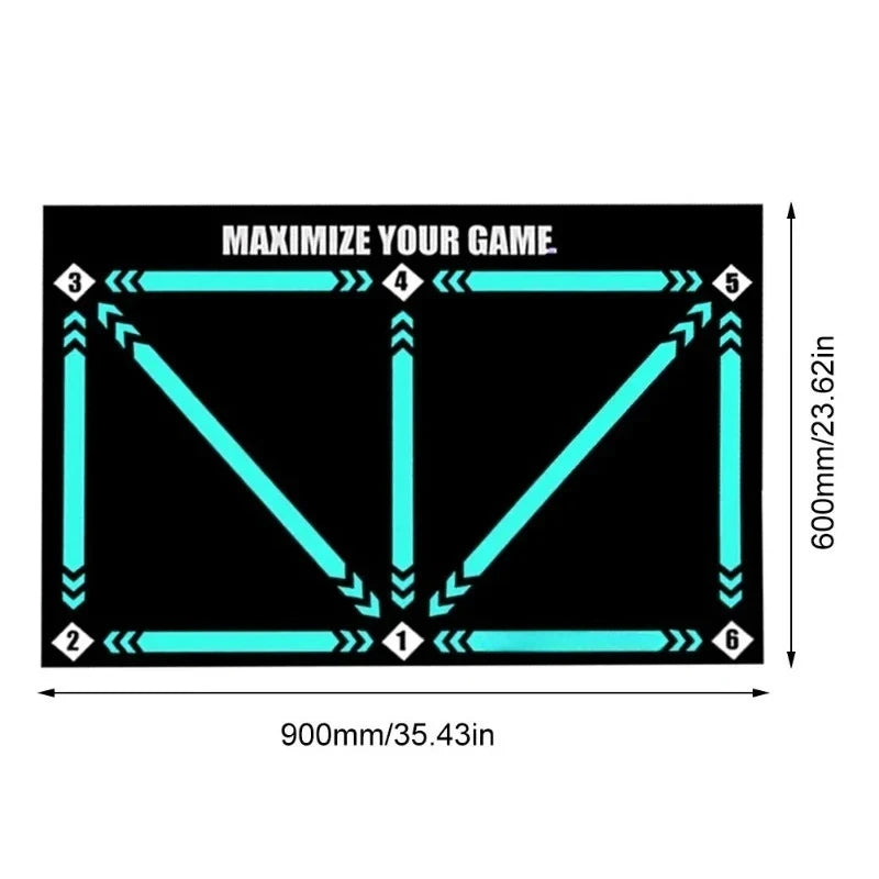 Football Training Mat 90cm Durable Non Slip Foldable Ball Control Step Carpet Indoor Soundproof Fitness Mat Training