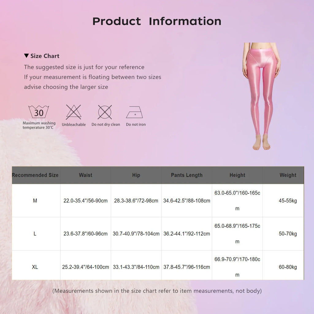 Women Glossy Stretchy Stirrup Leggings Skinny Rolling Up High Waist Slim Fit Tights for Fitness Gym Yoga Sports Control Pants