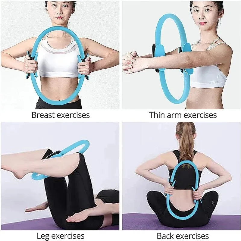 7Pcs/Set Pilates Ring Set, Magic Circle, Explosion-Proof Pilates Mini Ball, High Elastic Resistance Band, Yoga Wheat Tube Bal
