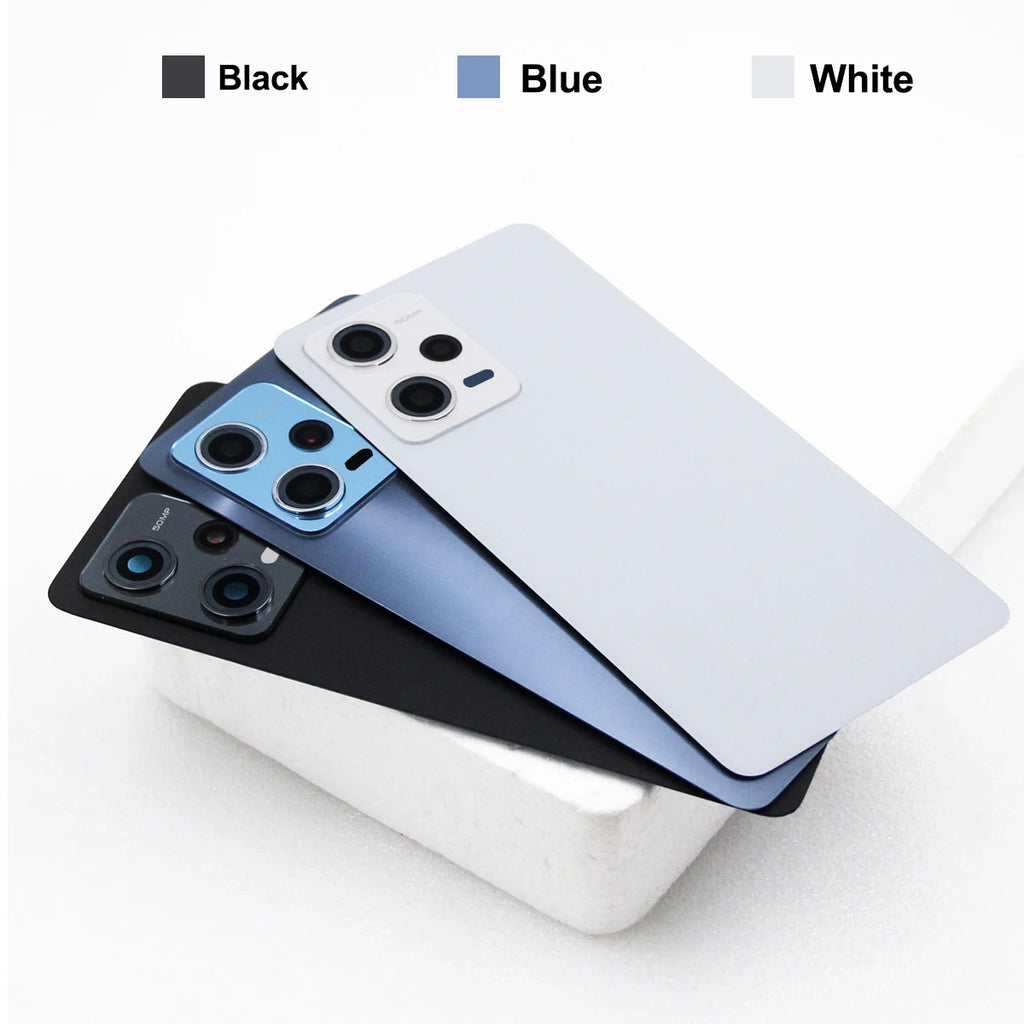 For Xiaomi Redmi Note 12 Pro 5G Back Glass Cover Housing Battery Rear Case Phone Lid Replacement with Camera Frame Lens