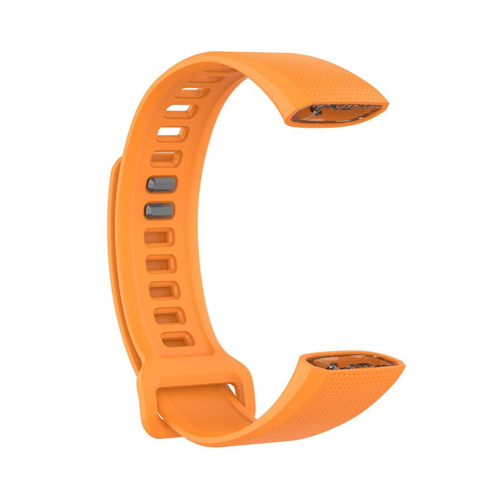 Bracelet à poignet en silicone orange vif pour Huawei Band 2 Pro, doté d’extrémités perforées et d’une boucle réglable.