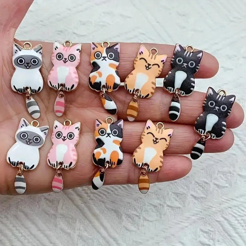 Cat Keychain, Cute Cat Charms, Accessories for Women Car Keys Purse Handbags Girls Women Gift DIY Crafts