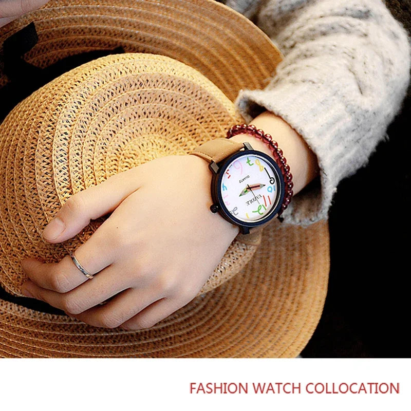 Women Watches Fashion Casual Big Number Analog Watches for Woman Leather Band Ladies Quartz Wristwatches Relógio Feminino