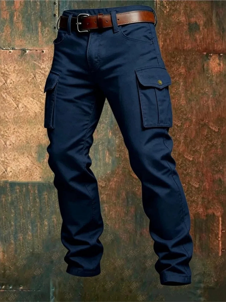 New Wear Resistant Work Pant Man Multi-pocket Straight Cargo Trousers Outdoor Jogging Tactical Pants Spring Fall Casual Trousers