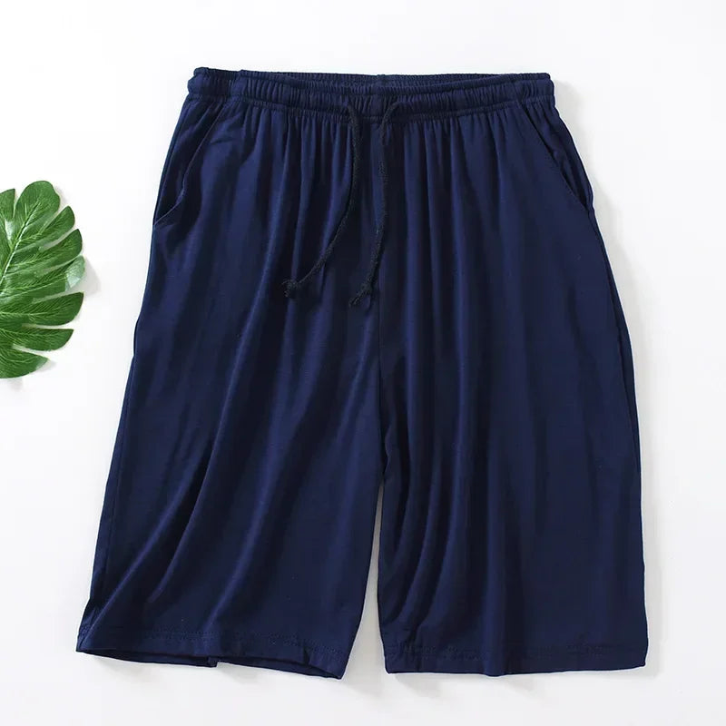Summer New Oversized Casual Sleeping Shorts for Men Comfy Soft Modal Cotton Pajama Shorts Men Lounge Homewear Beach Short Pants