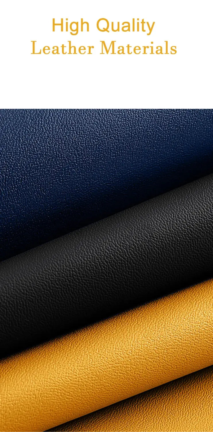 rouleaux empilés de cuir de haute qualité en bleu marine noir profond et jaune moutarde pour un support de carte de téléphone magnétique pour iPhone 15 14 13 Pro Max