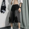 Men's Jeans Ripped Denim Man Pants Cropped Pants Casual Summer Vintage Streetwear Wide Leg Stylish