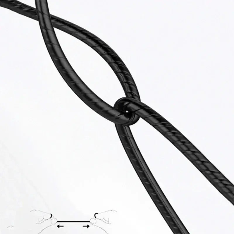 Cable trenzado negro con nudo reforzado para cuffie cablate en el oído de doble controlador con micrófono, que ofrece durabilidad y resistencia a enredos.