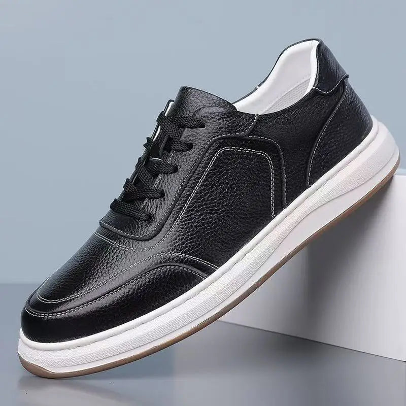 2026 New Men's Leather Shoes Casual Spring Autumn Fashionable Genuine Cowhide Slip-On Breathable Comfortable Anti-Slip Shoes