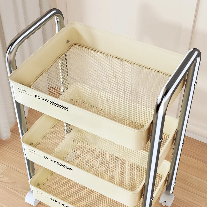 Multifunctional Rolling Cart Storage Organizer for Living Room Baby Bathroom Snacks Books Mobile Shelf