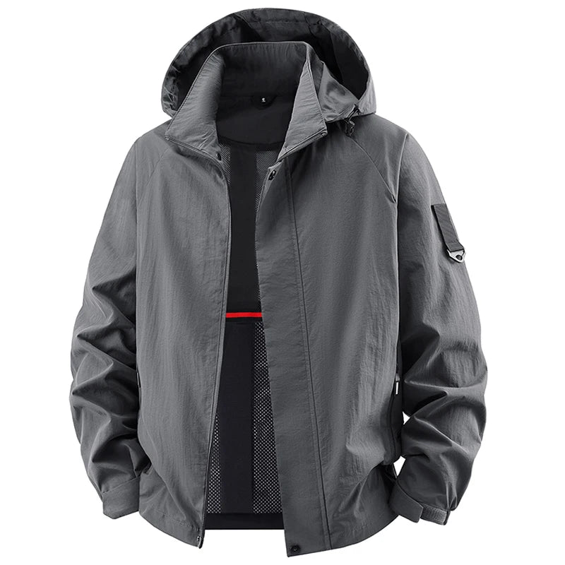 Men's Jackets And Light Coats For Spring Autumn Casual Windbreakers Bomber Jackets Hooded Outdoor Motorcycle Coats Men Clothing