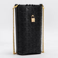 Leather Shoulder BagsEmbossed  Motifs Vintage-Inspired Designs with Gold-Toned Locks Textured Chains Chic Functional Details