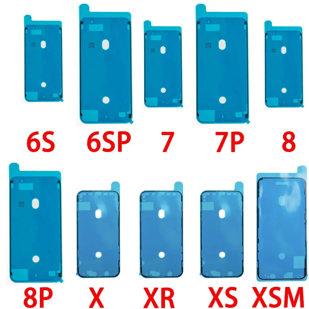blue adhesive-backed screen adhesive strips made of glass for iphone pro max water and max water liquid waterproof seal replacement panels.